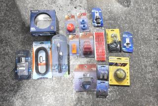 179 brand new scratch and dent items including coax cable, roadside emergency beacon, hose clamps, various brands, sealed packaging.