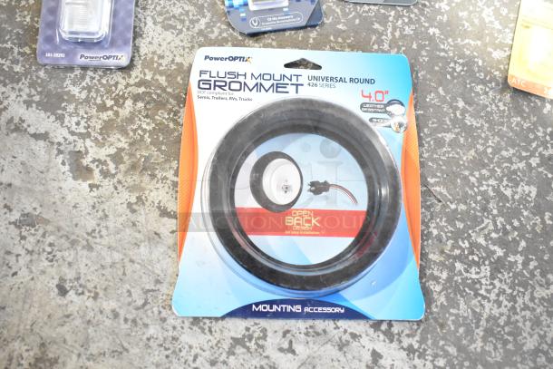 PowerOPTIX Flush Mount Grommet, Universal Round 426 Series, 4" weather resistant, for semis, trailers, RVs, and trucks.