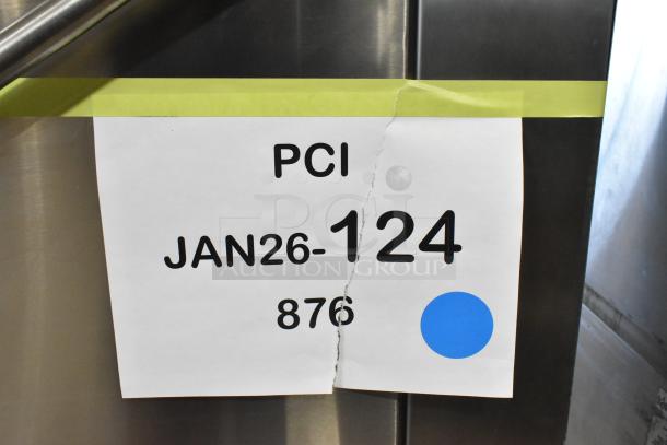 Brand new Noble 495NODTVL1 ventless dishwasher with scratch and dent. High temperature, 208-240V, 1 phase. Inspection tag visible.