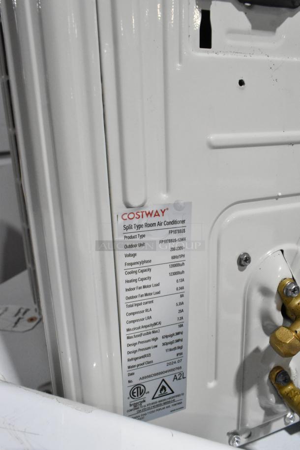 Costway FP10788US Split Type Room Air Conditioner, 208-230V, 1 Phase, cooling 12000BTU, heating 12300BTU, ETL certified.