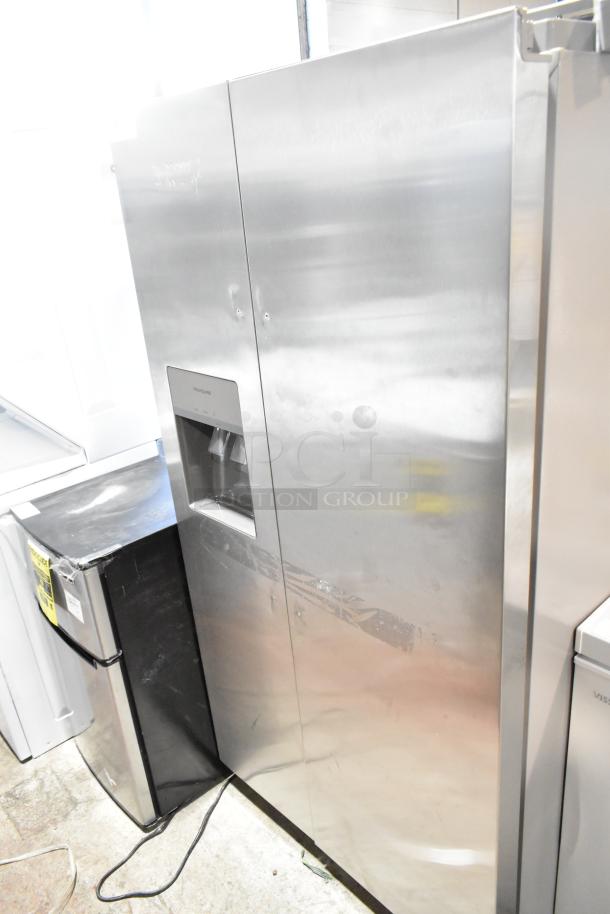 Brand new Frigidaire FRSS2623ASN French door cooler with drawer freezer, water/ice dispenser. Scratch and dent condition.