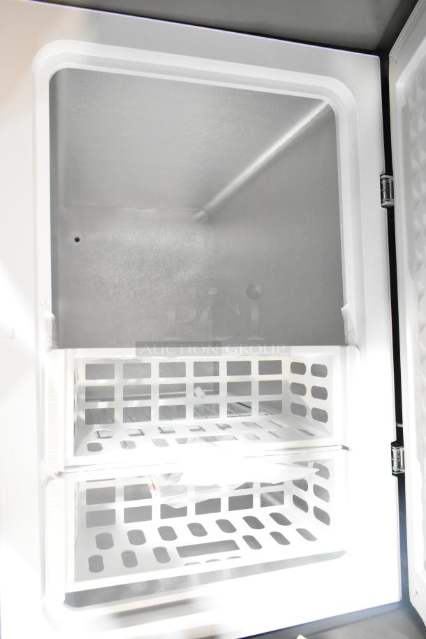 Brand new Vissani HMCF7W5 chest freezer, 7.0 cu. ft. Manual defrost, 115V, with interior basket. Scratch and dent condition.