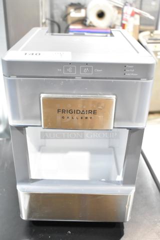 Frigidaire Gallery EFIC201-BLACK Countertop Ice Maker, 115V, 1 Phase, silver finish, visible controls, good condition.