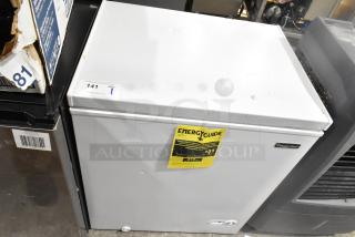 Magic Chef HMCF5W4 5.0 cu. ft. chest freezer, white, with EnergyGuide label, 115 volts, 1 phase, slight surface marks.