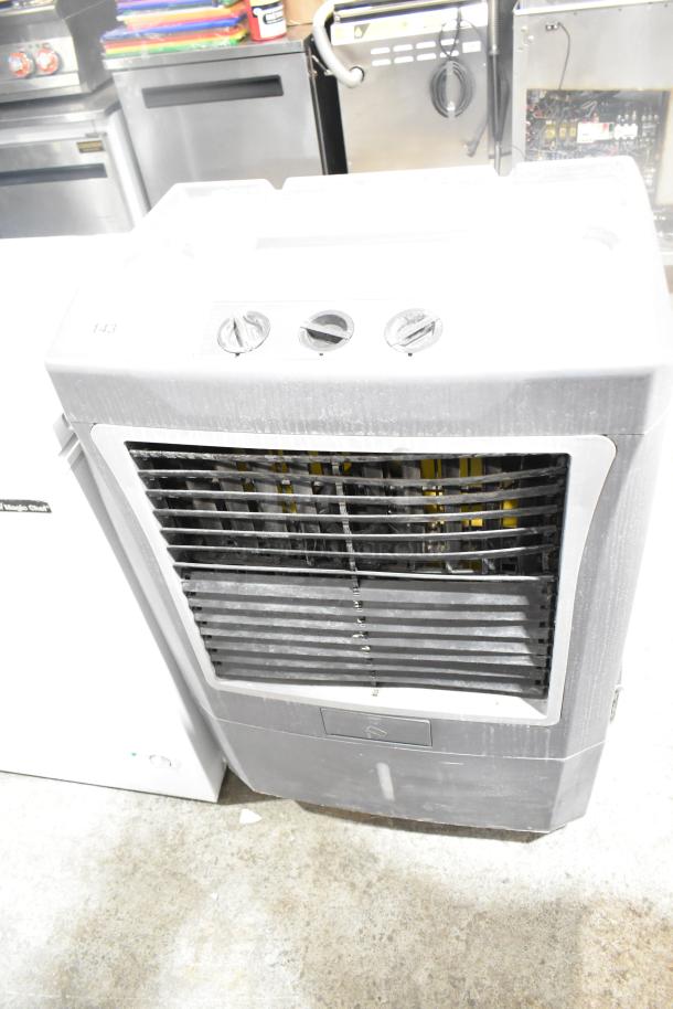 Hessaire MC37V Mobile Evaporative Cooler, 110-120V, 1 Phase, controls visible, used condition.
