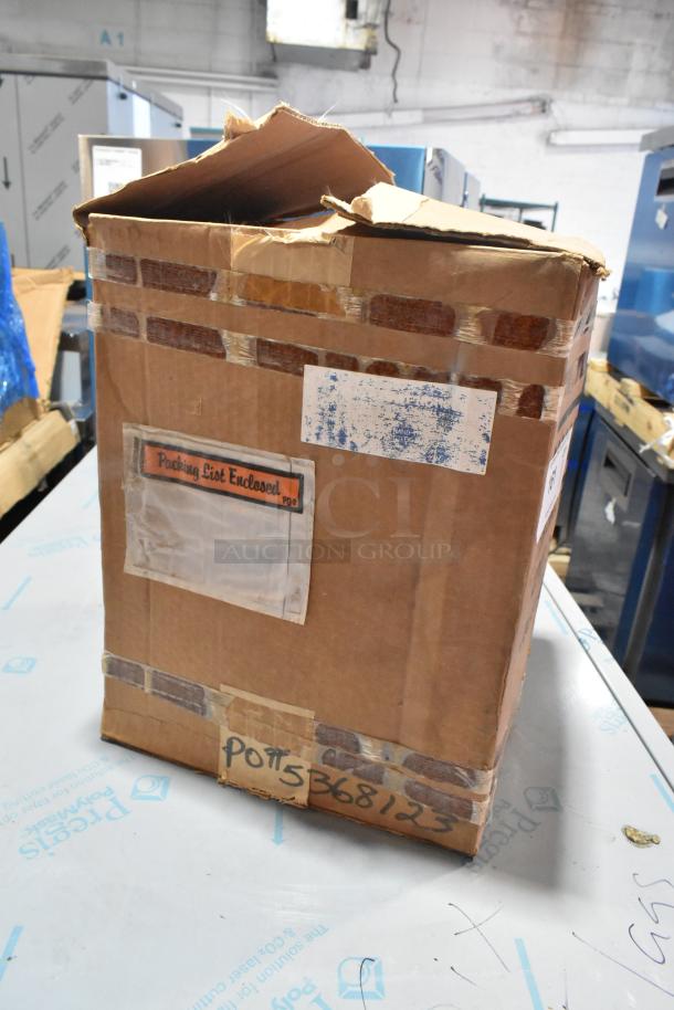 Brand new metal rack for Winston Pressure Fryer, in damaged box. Box marked with "Packing List Enclosed" and serial number.