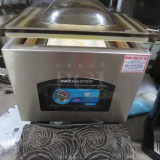 Vacmaster VP321 vacuum sealer, stainless steel, blue control panel, visible branding, used condition, priced at $2550.