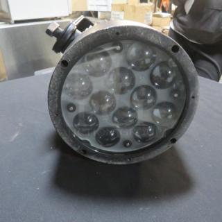 Chauvet SLIMPAR PRO QZ12 LED wash light, used, circular lens view, black casing, visible bulbs, $855.00 value.