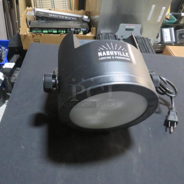 Chauvet COREPAR UV120ILS Wash Light with power cord, featuring branding for Nashville Lighting & Production.