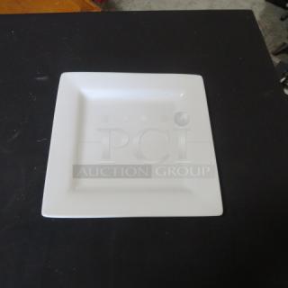 Square World dinner plate, 11-inch, model SL-10, pristine condition, simple modern design.