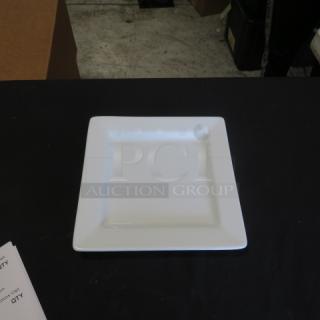 9-inch square World dinner plate, model SL-9, in pristine condition. White ceramic design.