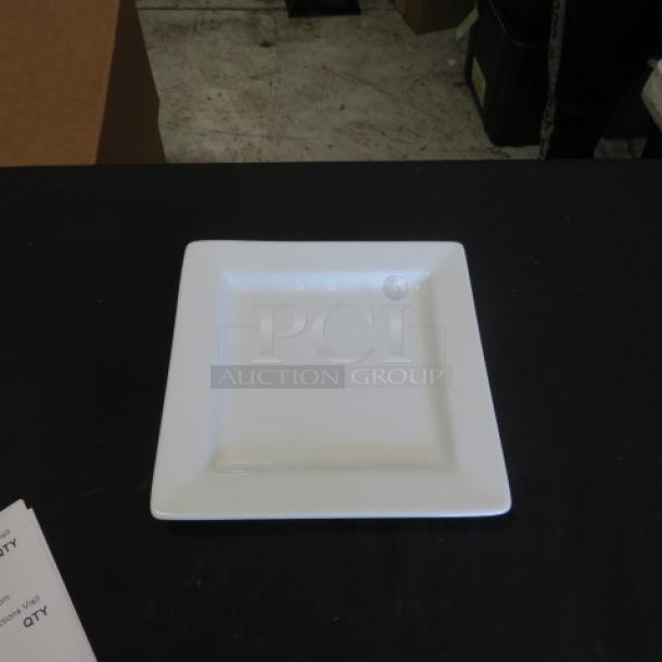 9-inch square WORLD dinner plate, model SL-9, pristine condition, white, suitable for elegant dining or display.