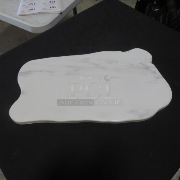 American Metalcraft MW17 serving board, white marble melamine, organic shape, 17x9 inches, excellent condition.