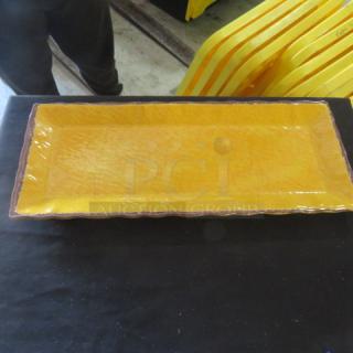 19x8 rectangular Ardesia melamine platter, yellow finish, textured design, excellent condition.