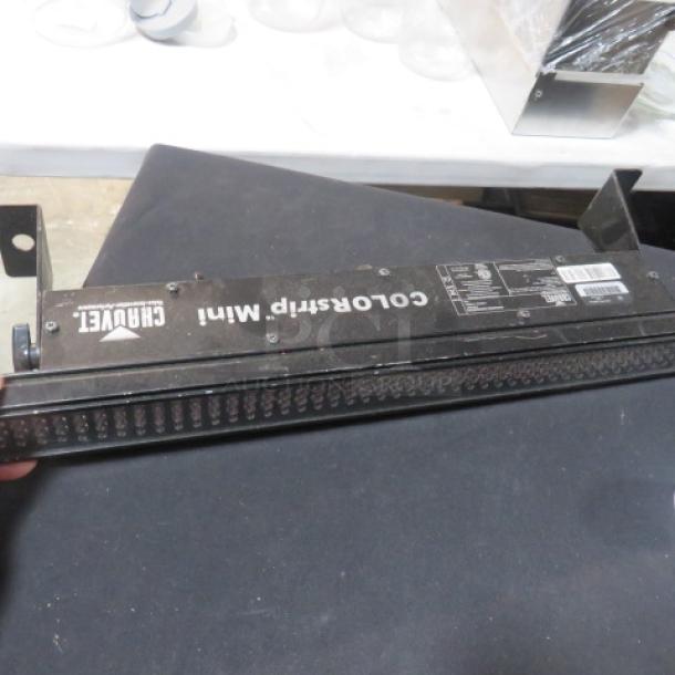 Chauvet Colorstrip Mini LED Light Bar with brackets, gently used. Markings include model details and brand logo.