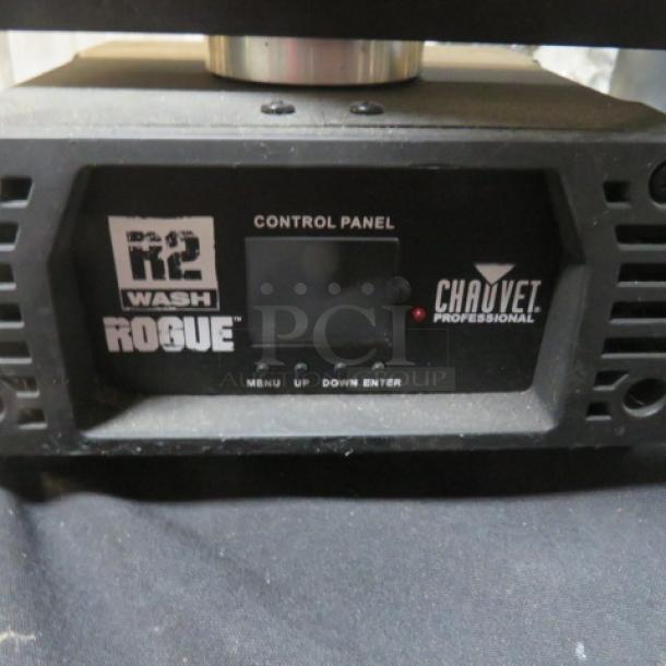 Chauvet Rogue R2 Wash moving head light control panel, model RogueR2Wash, with brand and model markings visible.