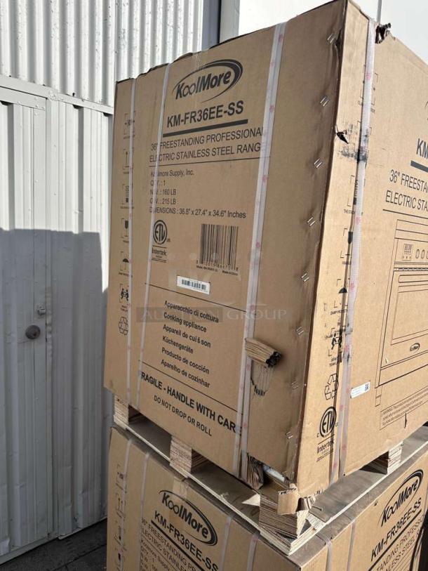 Brand new KoolMore KM-FR36EE-SS electric range, 36 in., stainless steel, UL certified, original box, never used.