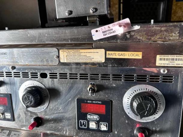 Keating Miraclean® 36" gas griddle, excellent condition, natural gas, UL & NSF listed, control knobs, operational display.