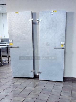Nor-Lake Walk-In Cooler/Freezer Doors, immaculate condition, fully inspected, ready for installation, made in Hudson, Wisconsin, USA.