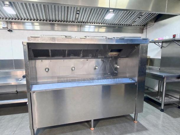 CaptiveAire 12.5 FT Commercial Type I Kitchen Exhaust Hood, stainless steel, fully operational, premium condition.