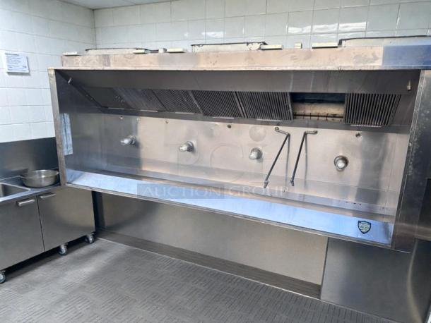 CaptiveAire 12.5 FT Commercial Type I Kitchen Exhaust Hood, stainless steel, visible labels, premium condition, fully tested.