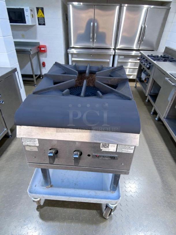 Commercial Grade Single Burner Gas Stock Pot Range, heavy-duty cast iron, fully tested, high-quality condition, model SPR-M-STK-0469.