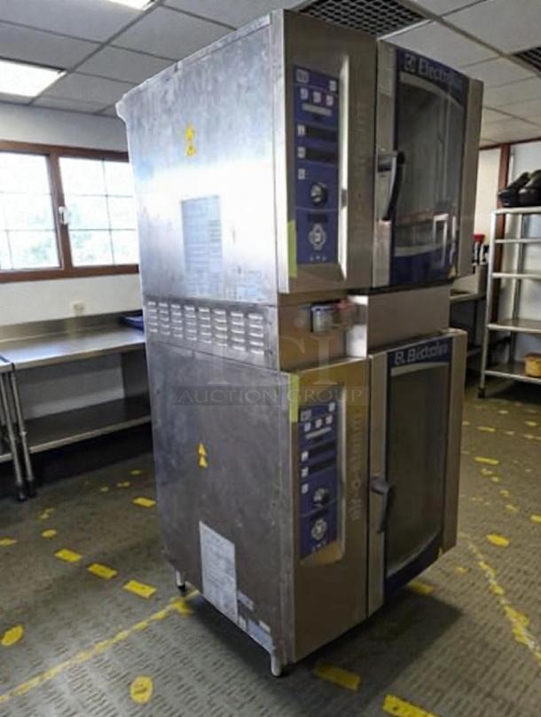 Electrolux AOS061GAP1 stacked gas combi oven, like-new, UL listed, fully tested, stainless steel, model label visible.