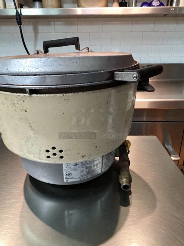 Rinnai RER-55AS-N commercial gas rice cooker, natural gas, NSF certified, fully tested, top-tier condition.