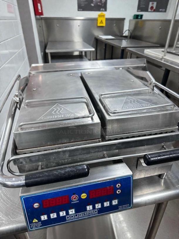 Immaculate DoughPro double-sided contact grill with digital controls, NSF & UL listed, model DP-L-GRILL-0485, 115V, tested.