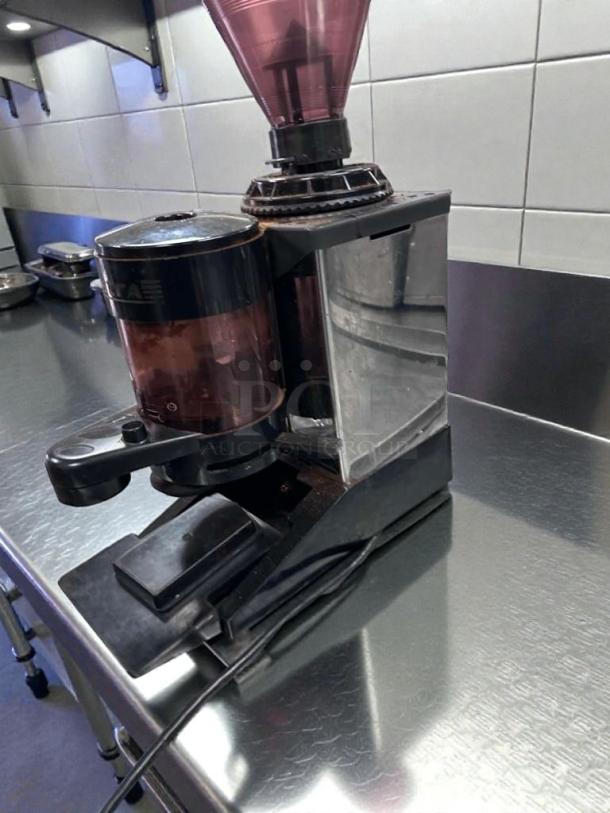 Astoria commercial espresso coffee grinder in premium condition, UL listed, fully tested, operational, model AST-M-GRD-0488.