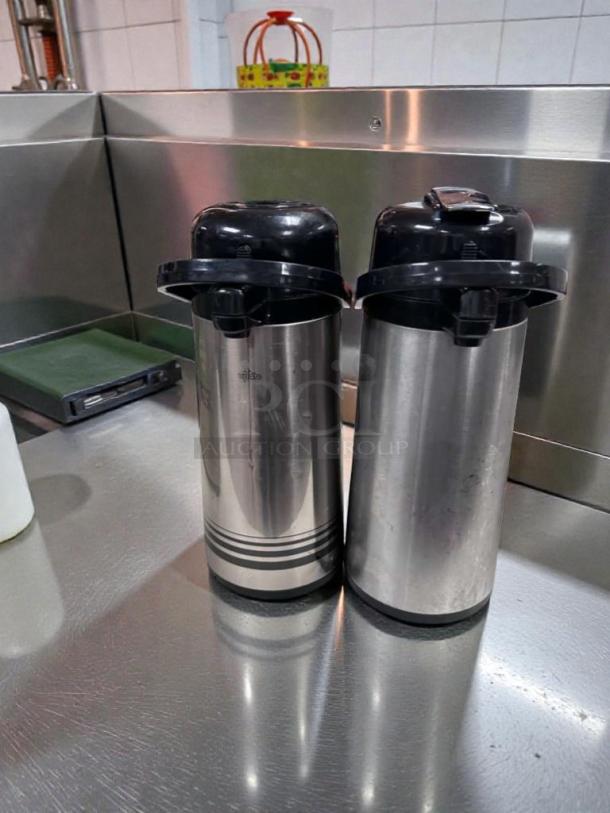 1.9L stainless steel commercial airpot beverage dispensers, premium condition, NSF/ETL listed, fully tested, quantity 2.
