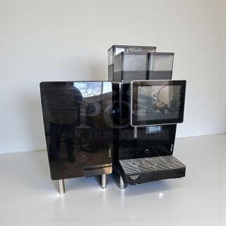 Brand new Franke A1000 FCS4050 commercial coffee machine, automatic espresso, black, UL/NSF listed, touchscreen display.