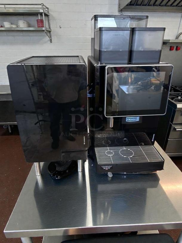 Brand new Franke A1000 FCS4050 commercial coffee machine, automatic espresso, UL/NSF listed, sleek design, dual hoppers.