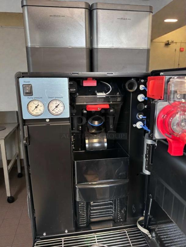Brand new Franke A1000 FCS4050 commercial coffee machine, automatic espresso maker, UL/NSF listed, internal view.