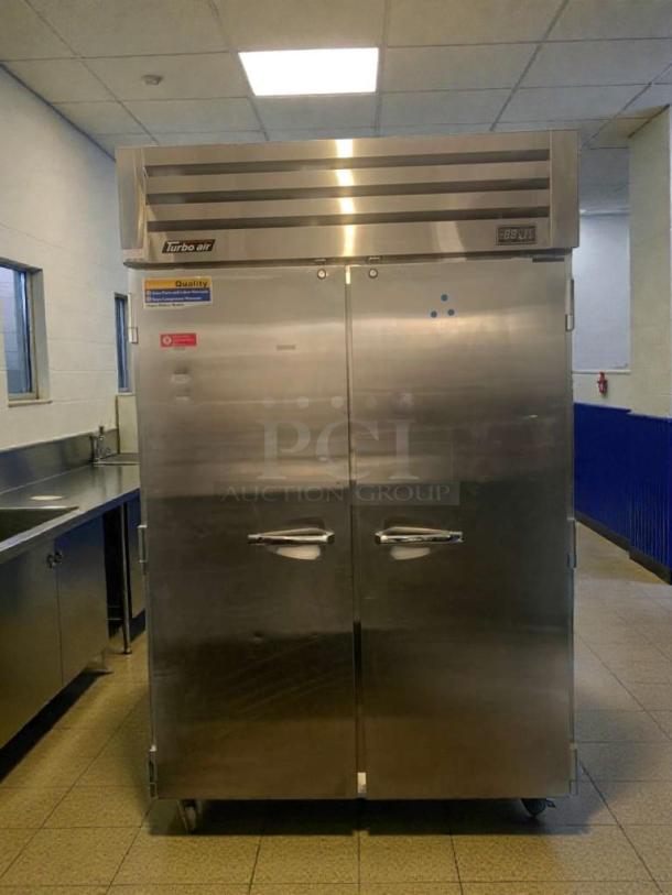 Turbo Air PRO-50F commercial 2-door reach-in freezer, premium condition, 115V, tested and working, stainless steel finish.