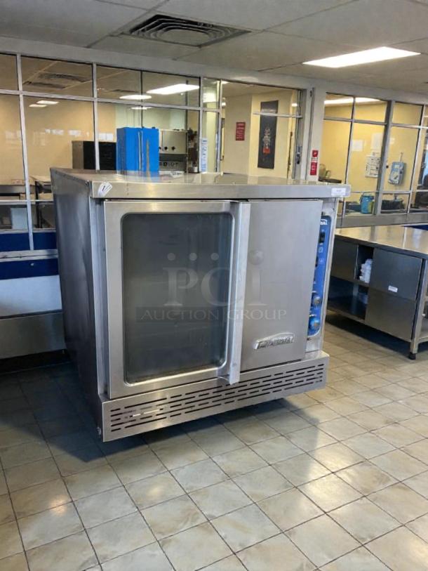 Imperial PCVG-1 Gas Convection Oven, superb condition, natural gas, 120V, tested, stainless steel, glass door, visible controls.