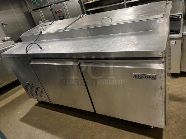 High-Grade Kintera KRR70X Refrigerated Prep Table in stainless steel, excellent condition, 115V, single-phase, fully tested.