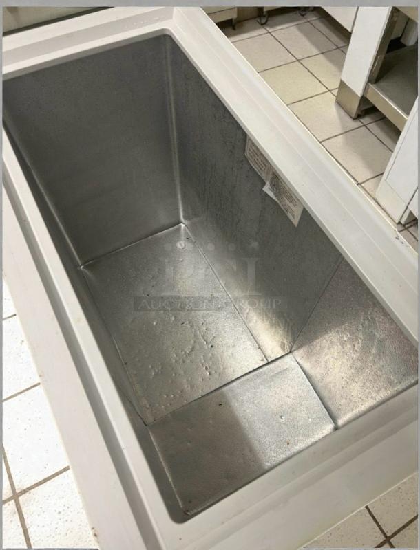 Immaculate Galaxy 177CF7 commercial chest freezer; 115V, single phase, fully tested, working, interior view shown.