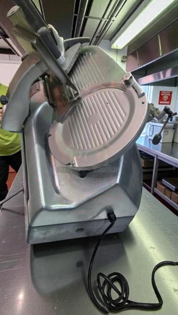Hobart 2912 Commercial Meat Slicer, automatic, 120V, fully tested, excellent condition, power cord visible.