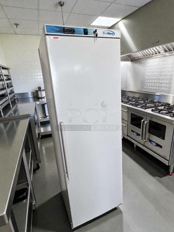 KoolMore KM-FMD12WH commercial reach-in freezer, 12 cu. ft., white, ETL & UL listed, excellent condition, fully tested.