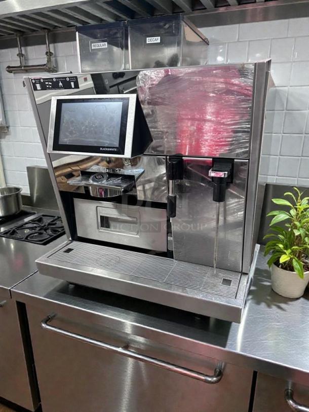 Thermoplan Black & White 3 commercial espresso machine, dual hopper, touchscreen, fully tested, in refined condition.