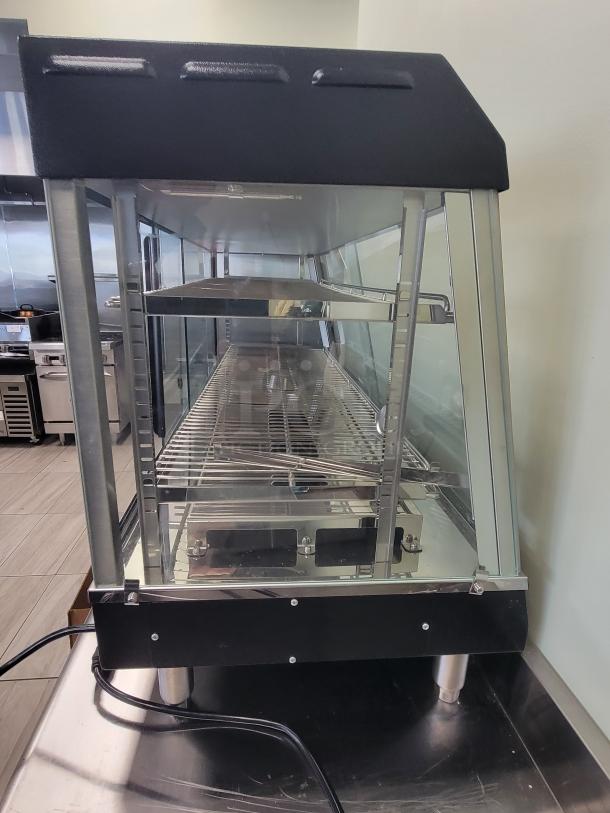 Vollrath HFM-48 Hot Food Merchandiser, 48", black finish, adjustable shelving, clean condition, ideal for food service.