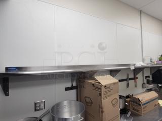 Sapphire 9' commercial stainless steel wall shelf, model SS-Series, NSF certified, heavy-duty, easy-to-clean, excellent condition.