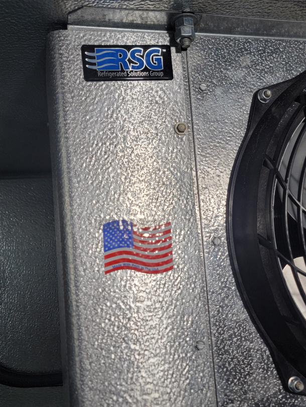 Norlake walk-in cooler unit with RSG branding and USA-made sticker, excellent condition. Includes condensing unit detail.