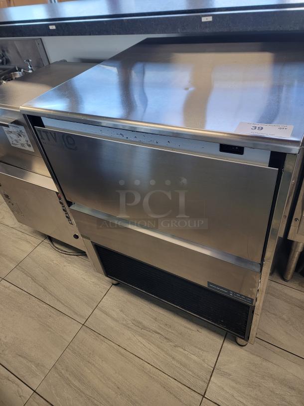 ITV Spika NG360 under-counter ice maker, stainless steel, like new condition, front door, energy-efficient, pro-grade unit.
