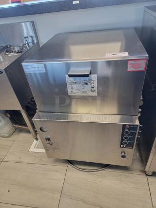 American Dish Service ET-Series commercial dishwasher, stainless steel, great condition, three-button interface, low-chemical.