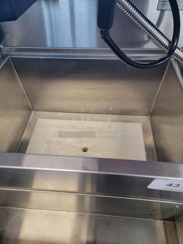 Krowne KR18-24-10 stainless steel ice bin, deep insulated well, front speed rail, NSF certified, ideal for commercial use.