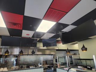 Set of 5 Samsung QM42/LG 42LS commercial-grade digital menu boards. Mounted, perfect condition, ideal for restaurants.