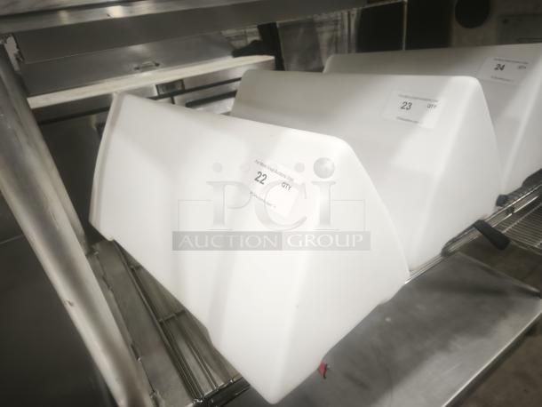 Car Top Lighted Sign Model 3 Large; white body, hardware included. Features auction tags with quantities. Mint condition.