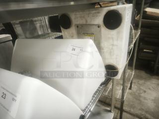 Car Top Lighted Sign – Model 3 Large, white, slightly worn condition. Visible mounting hardware and instructions on side panel.